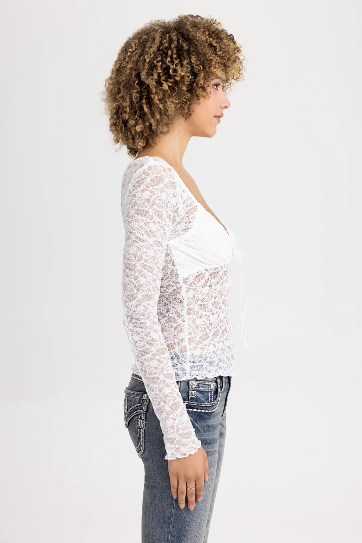 Aiko Sheer Lace Top - Image 13
