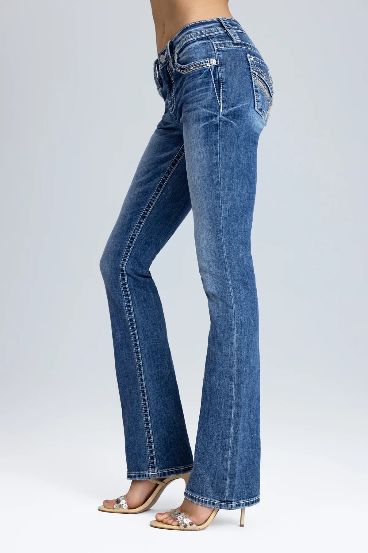 Avery Cross Stitch Bootcut Jeans - Image 4