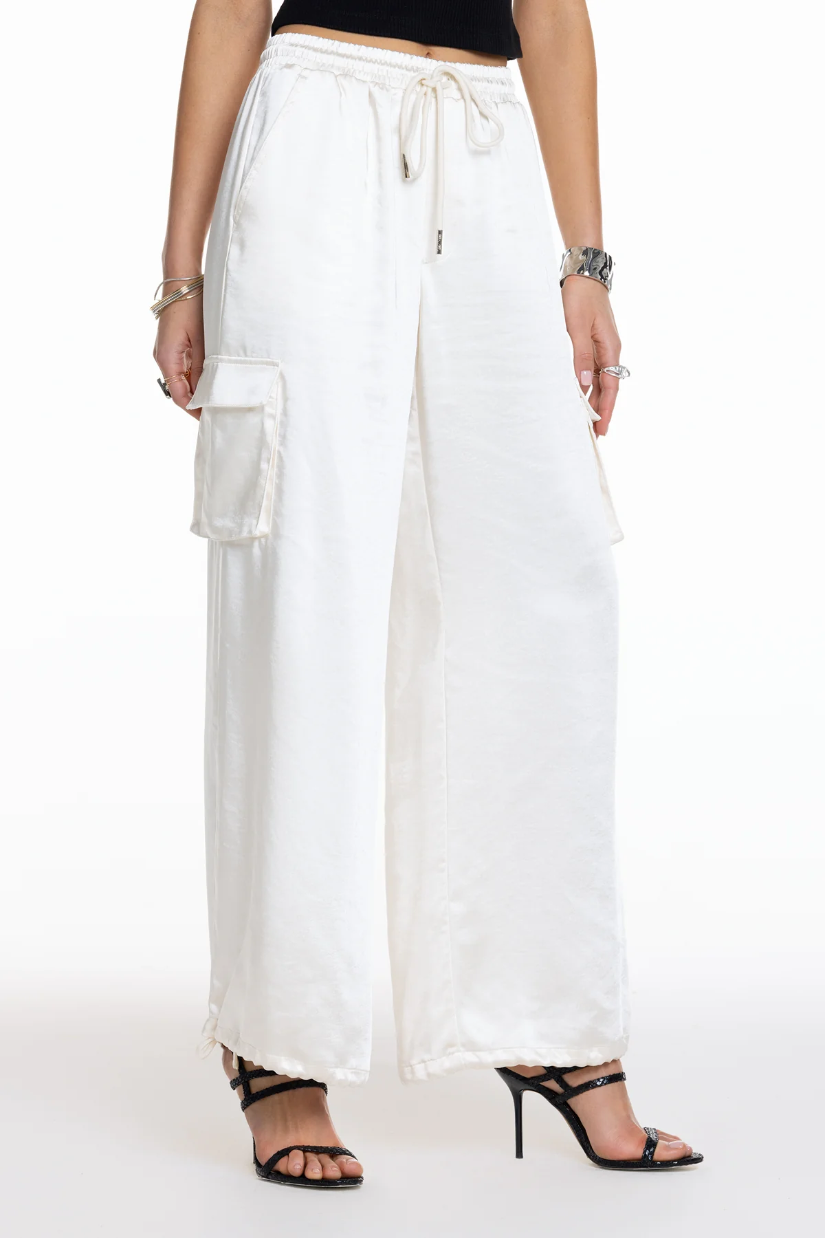 Camila Satin Cargo Pants - Image 4