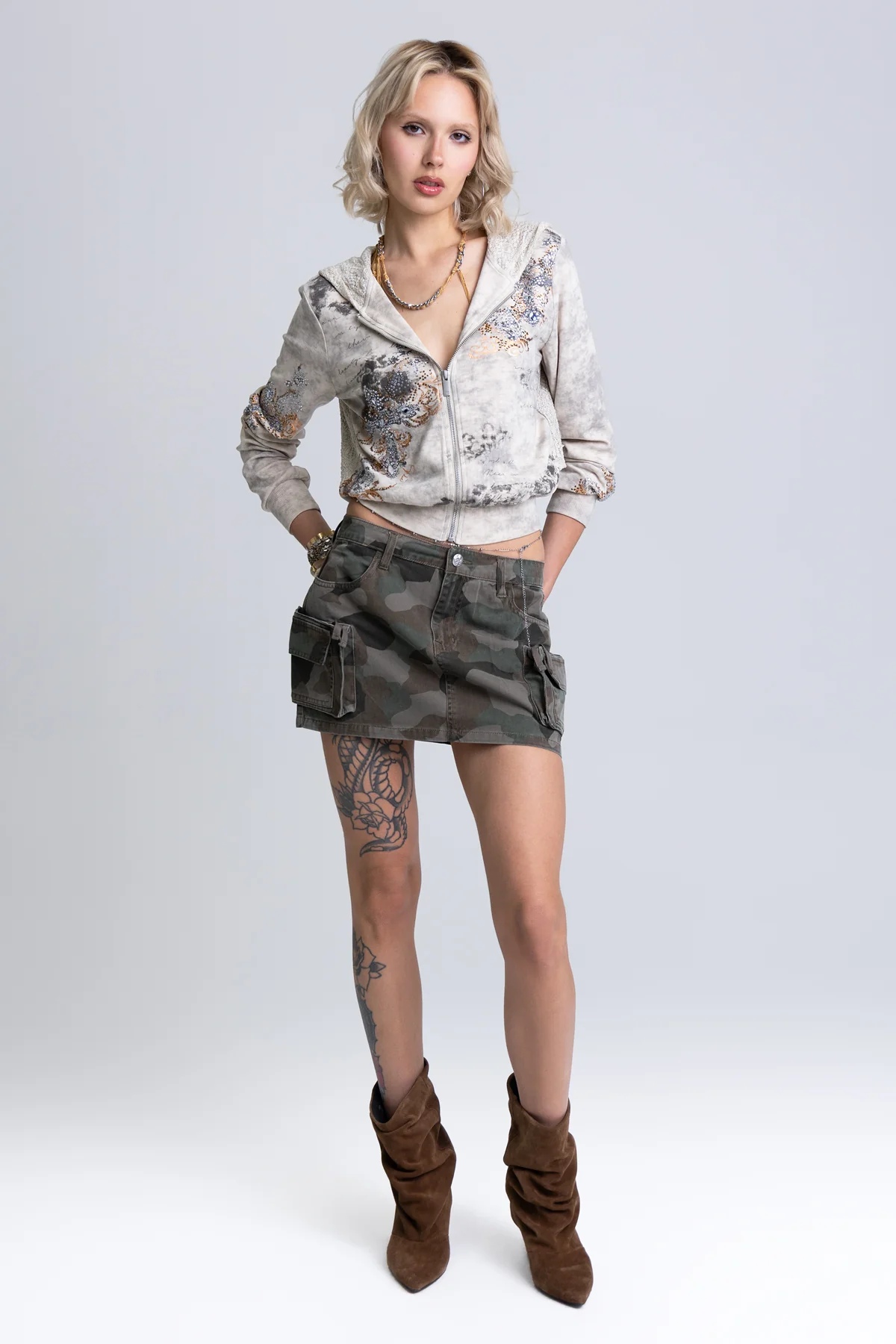 Chase Camo Cargo Skirt - Image 2