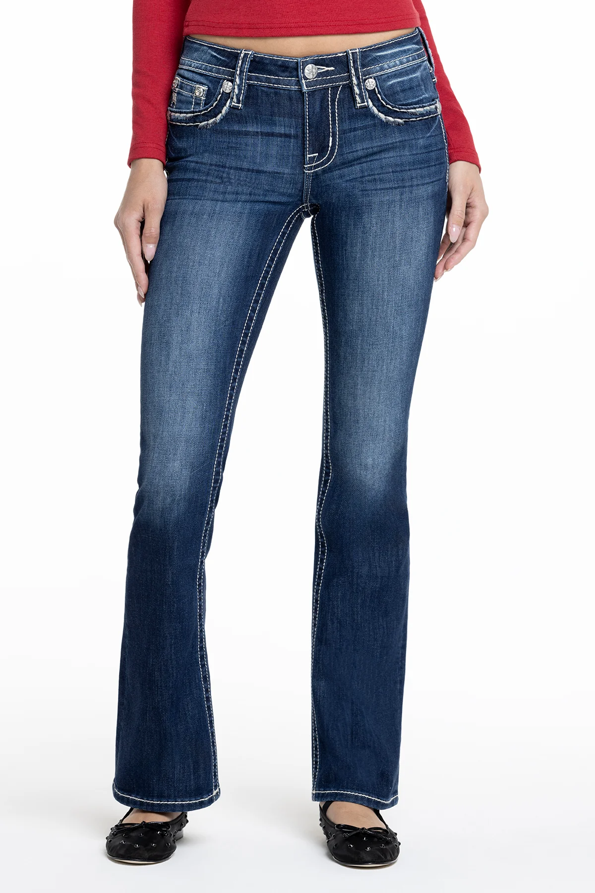 Classic Saddle Stitch Bootcut Jeans - Image 2