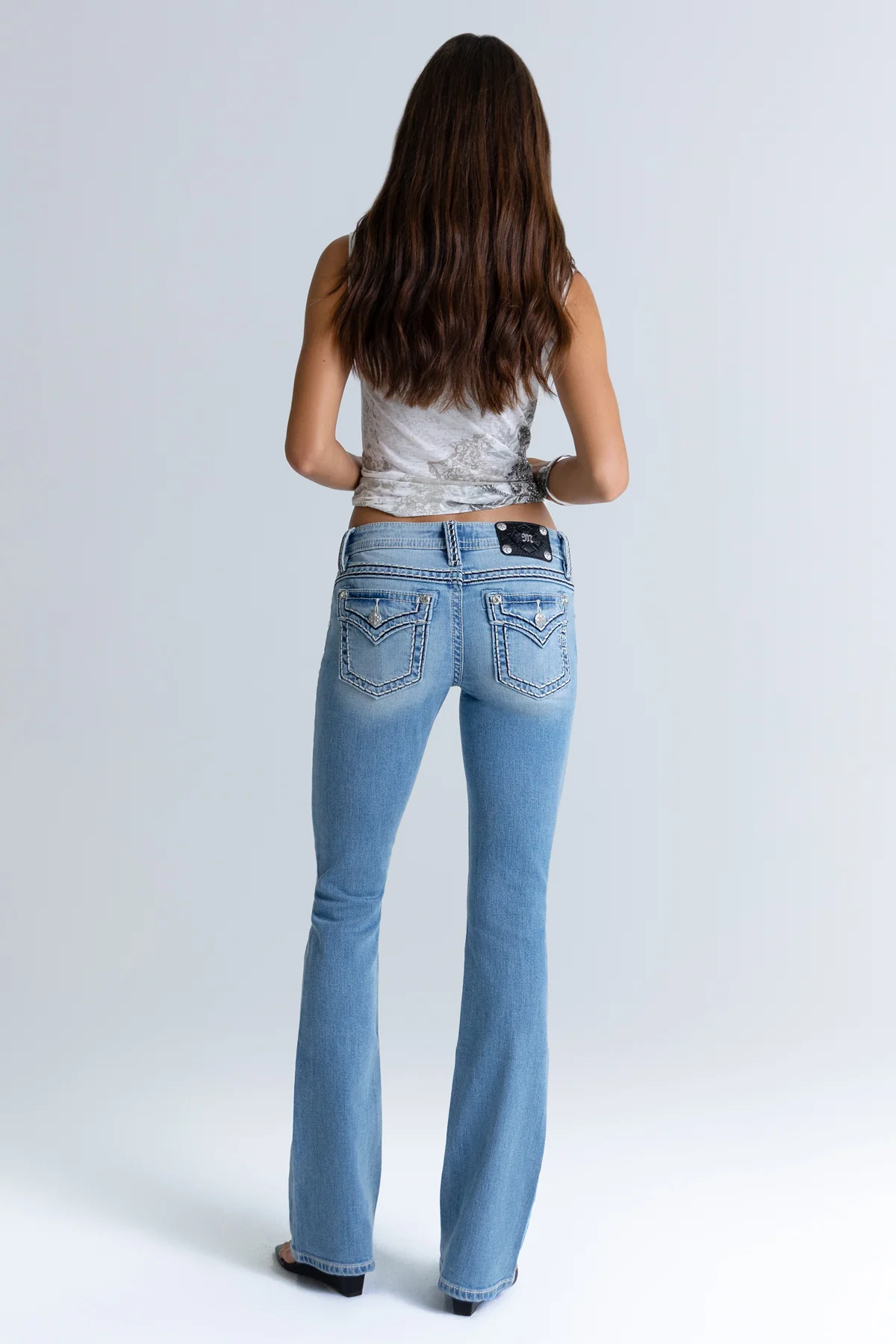 Cleo Stitched Low Rise Bootcut Jeans - Image 6