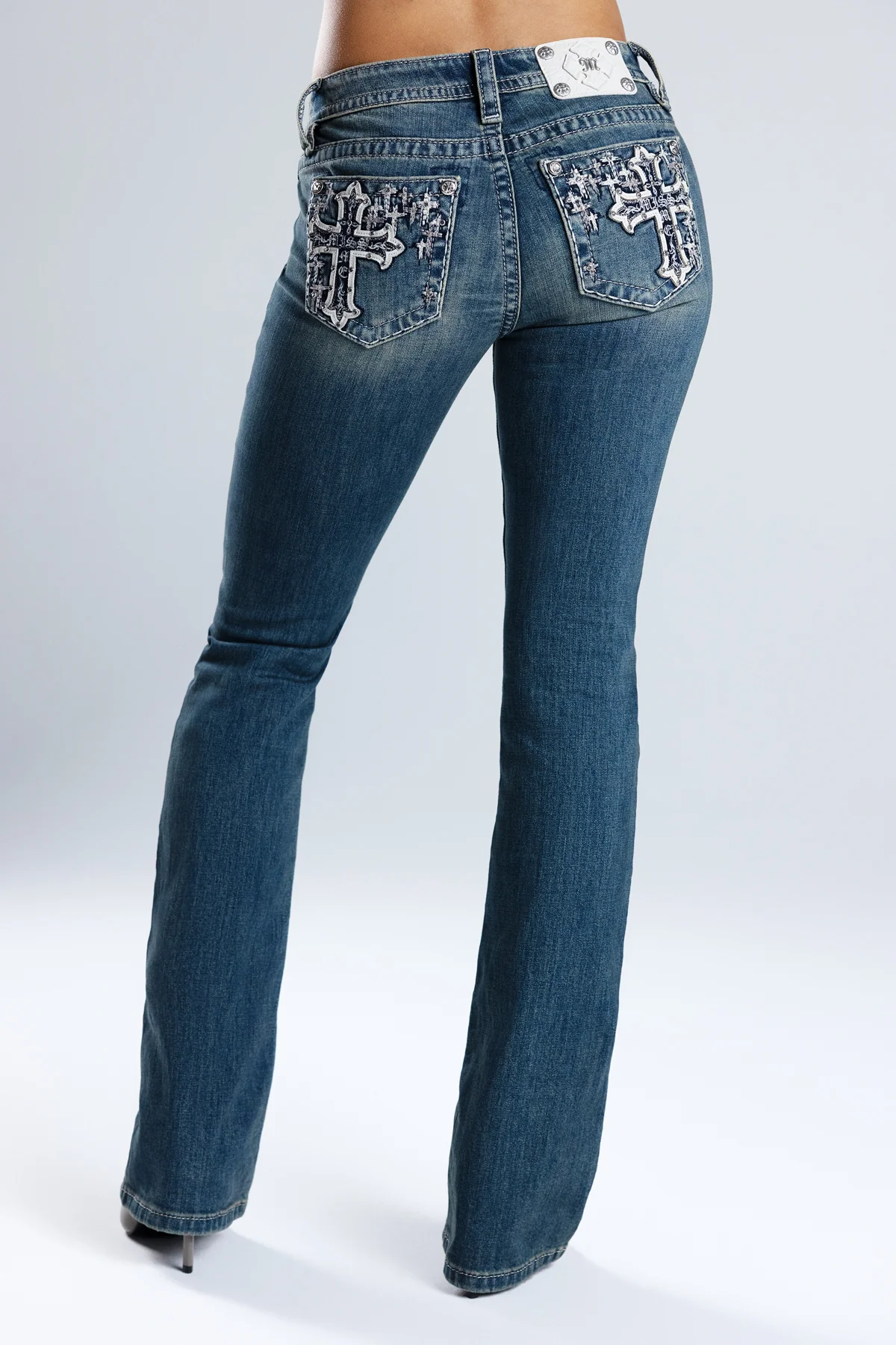 Kamryn Cross Low Rise Bootcut Jeans - Image 6