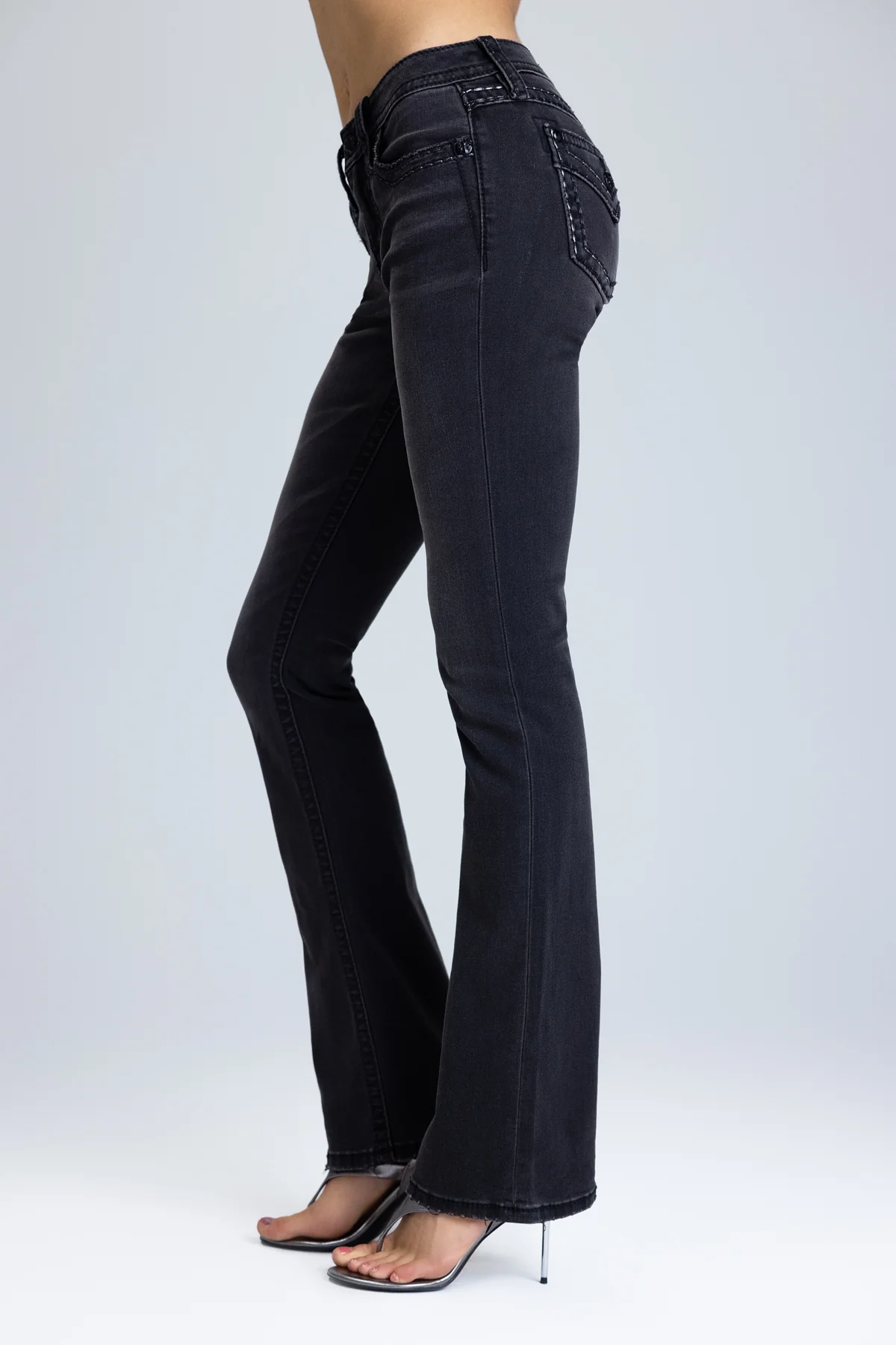 Onyx Stitched Bootcut Jeans - Image 5