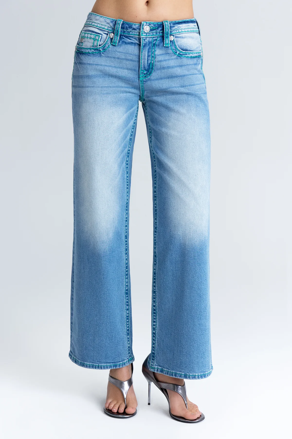 Velocity Stitched Wide Leg Jeans - Image 3