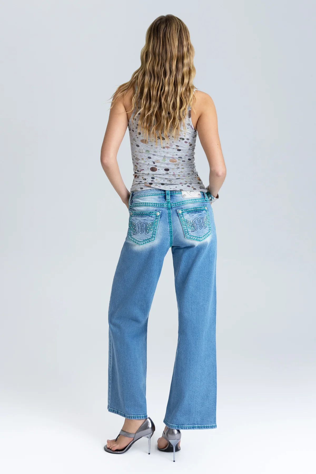Velocity Stitched Wide Leg Jeans - Image 7