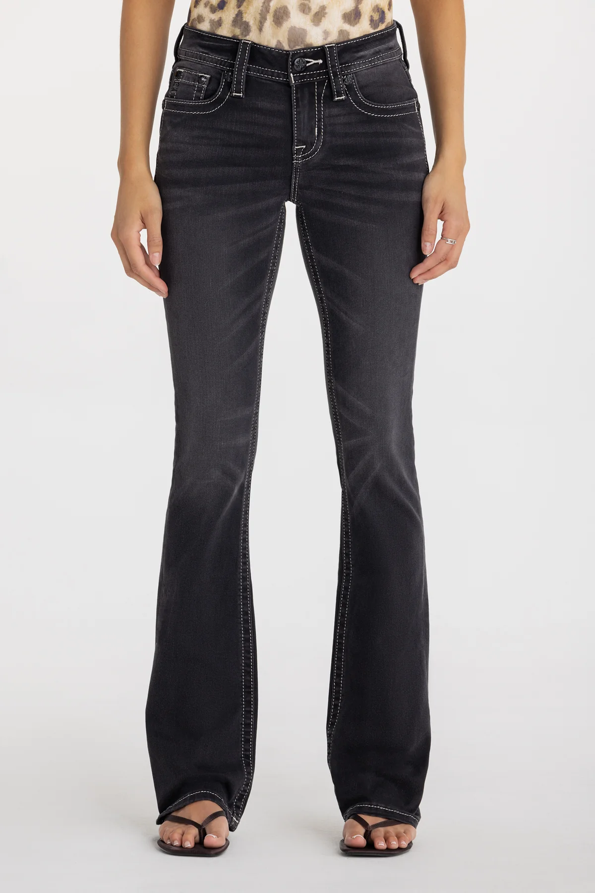Ziven Wing Stitched Bootcut Jeans - Image 5